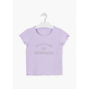 Lilac T-Shirt with Silver Text